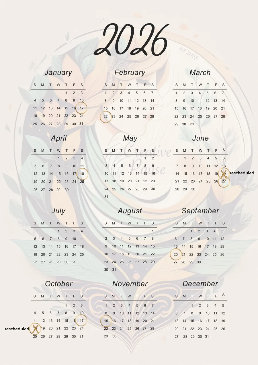 Updated Calendar